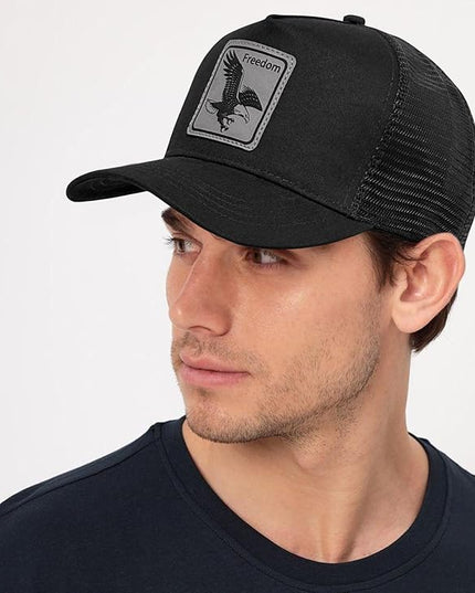 Animal Trucker Hats Leather Pattern Adjustable Snapback Mesh Animal Baseball Cap for Men