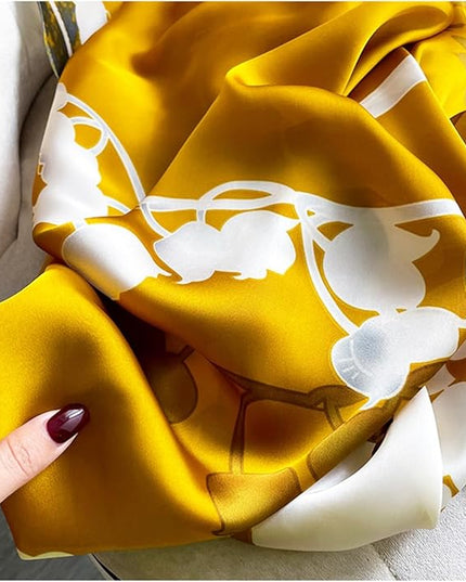 Fashion Scarves Scarf 100% Silk Feeling Scarf Silk Like Scarves Long Lightweight Sunscreen Shawls for Women