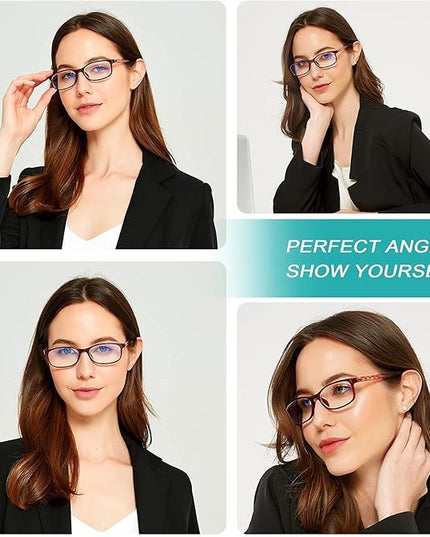 EYEURL Reading Glasses for Women-Blue Light Blocking For Women-3 Pack Computer Readers 1.0 Spring Hinge Anti UV Ray/Eye Strain/Glare Eyeglasses