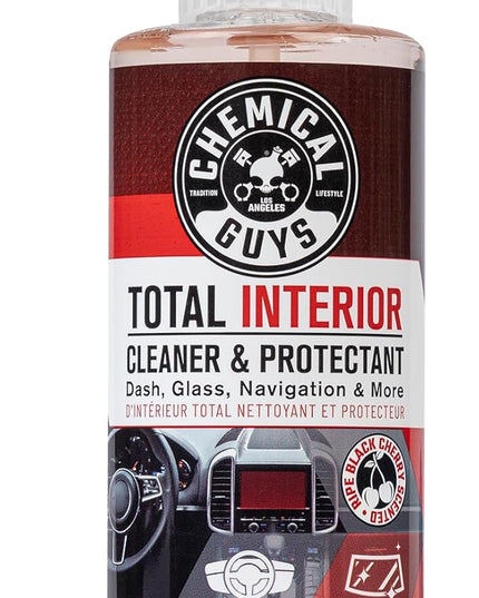 Chemical Guys Total Interior Cleaner & Protectant - Black Cherry, Car Cleaning Spray, Cleans and Protects Leather, Vinyl, Plastic, Rubber, and Glass, Safe for Trucks, SUVs, Jeeps, RVs & More - 16 oz