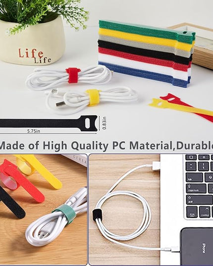 ELII 302PCS Cable Management Kit 4 Cable Sleeve,45Cable Clips,11Cable Holders,22 Roll Cable Organizer Straps and 200 Fastening Cable Ties,20 Cable Zip Tie Mounts Computer Under Desk (Black)