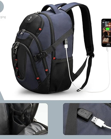Swissdigital Design Travel Backpack for Men with Apple Find My, Laptop Backpack with USB Charging Port, RFID Protection, Add-A-Bag System - Travel Backpack for Men-Finder Color Random | SD803BT013-12