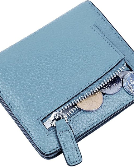 AINIMOER Small Leather Wallet for Women, Ladies Credit Card Holder RFID Blocking Women's Mini Bifold Pocket Purse