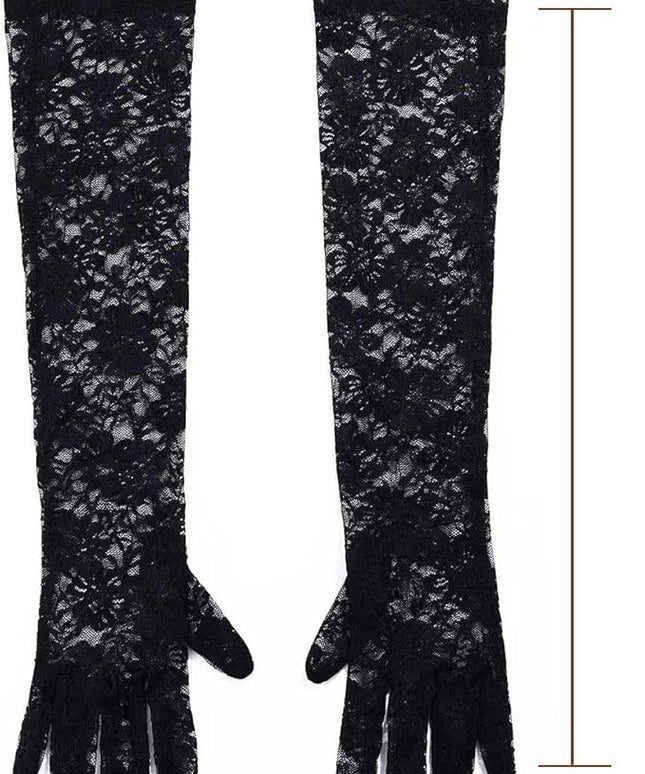 Campsis Floral Lace Gloves Long Lace Gloves