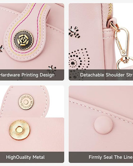 Small Crossbody Bags for Women, Lightweight Mini Cute Cell Phone Purse for Women with Tassel Shining Butterfly