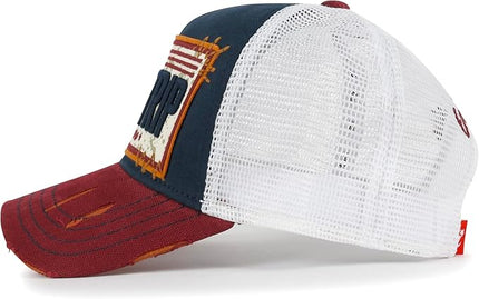 ililily Premium Road Trip Vintage Distressed Snapback Trucker Hat Baseball Cap