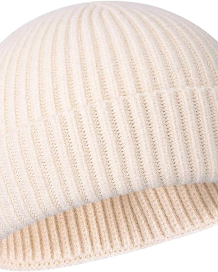 50% Wool Warm Cuffed Swag Knit Short Fisherman Beanie for Men Women Winter Hats Trawler Skull Cap