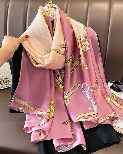 Fashion Scarves Scarf 100% Silk Feeling Scarf Silk Like Scarves Long Lightweight Sunscreen Shawls for Women