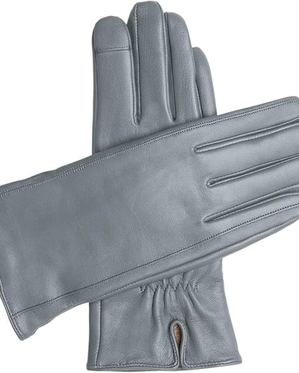 Downholme Touchscreen Leather Cashmere Lined Gloves for Women