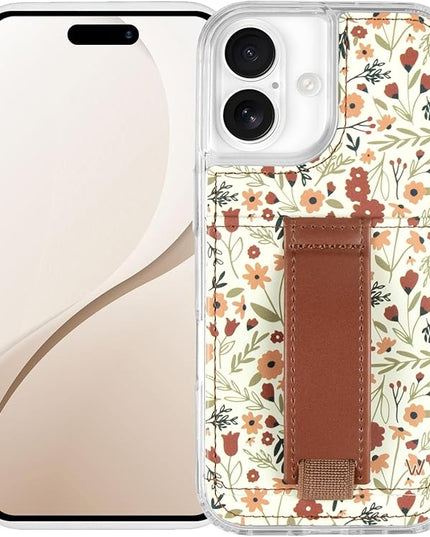 Walli Cases for iPhone 17 Case Aesthetic Wallet Phone Case Card Holder, Securely Holds up to 2 Cards - Cute, Trendy Phone Cover for Women, fits iPhone 17, with Kickstand & Finger Strap