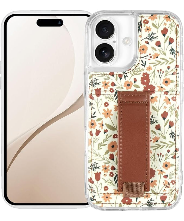 Walli Cases for iPhone 17 Case Aesthetic Wallet Phone Case Card Holder, Securely Holds up to 2 Cards - Cute, Trendy Phone Cover for Women, fits iPhone 17, with Kickstand & Finger Strap