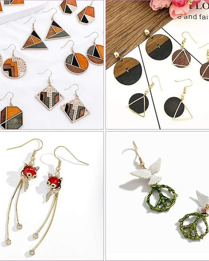 Anezus 1900 Pcs Earring Making Kit with Jewelry Hooks, Fish Hook Earrings, Backs, Jump Rings for Repair, Gifts