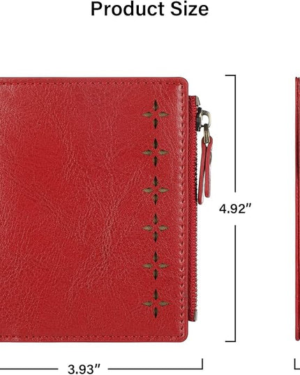 Lavemi Ultra Thin Small Compact Leather Womens Girls Wallets RFID Blocking Credit Card Holder for Women
