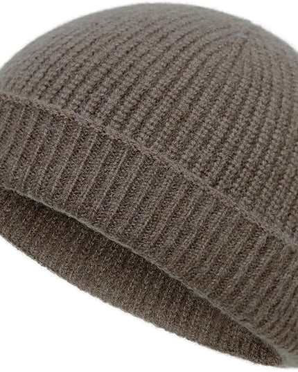 vidsel Thin Wool Fisherman Beanie Hat for Men Women Fall Winter,Short Knit Cuffed Fashion Trawler Skull Cap,Watch Cap
