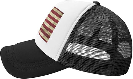 Cute Flag Baseball Cap for Men Women Mesh Trucker Hat Adjustable Patriotic Snapback Baseball Hat for Sports Running