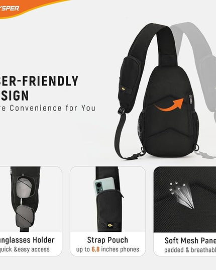 SKYSPER Sling Bag RFID Cross Body Bag Recycled Crossbody Backpack Travel Daypack