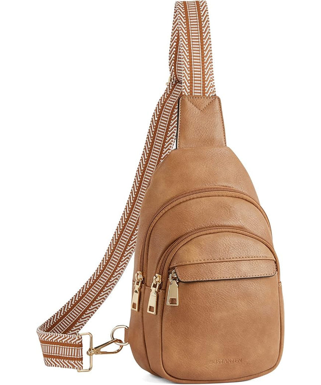 BOSTANTEN Small Sling Bag for Women Leather Crossbody Bags Fanny Pack Chest Bag for Travel