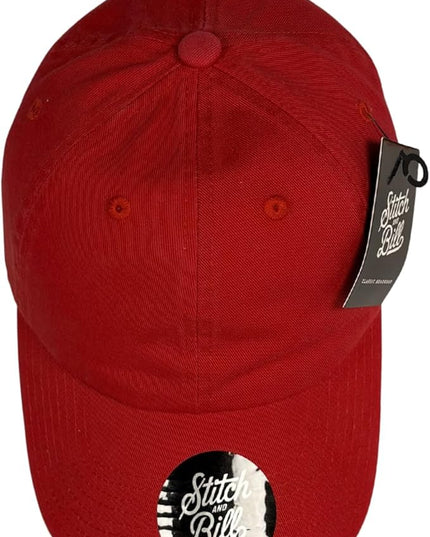 Stitch and Bill Mens Athletic Deep-Crown Baseball Cap 100% Soft Cotton Unstructured Dad Hat Outdoors Adjustable