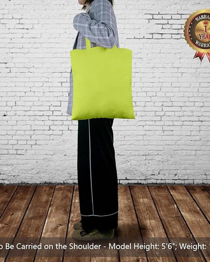 TOPDesign 24-Pack Economical 16"x15" Apple Green Cotton Tote Bag, Lightweight Medium Reusable Grocery Shopping Cloth Bags, Suitable for DIY, Advertising, Promotion, Gift, Activity
