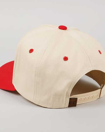 MIRMARU Two-Tone Vintage Canvas Trucker Hats for Men & Women, Adjustable Size Baseball Caps with Trendy Embroidered Design