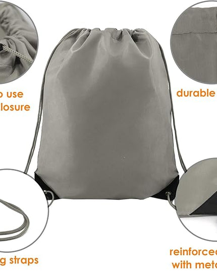 BeeGreen Drawstring Backpack Bags 20,30,50 Packs Reflective String Bags for Gym Sport Trip Cinch Sack DIY for Women Men