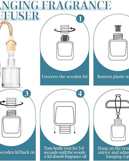 AROIC Car Air Freshener 6 Pack, Long Lasting Fresh Aroma Diffuser Set for Men & Women, Natural Essential Oil Fragrance Diffuser for Removing Odors, Auto Interior Decor Accessories Unisex (Ocean Scent)