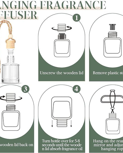 AROIC Hanging Car Air Freshener, 6 Pack Vanilla Cream Long Lasting & Refillable Air Freshener, Natural Plant Essential Oil Fragrance Aromatherapy Diffuser, Car Accessories Interior Set for Women & Men