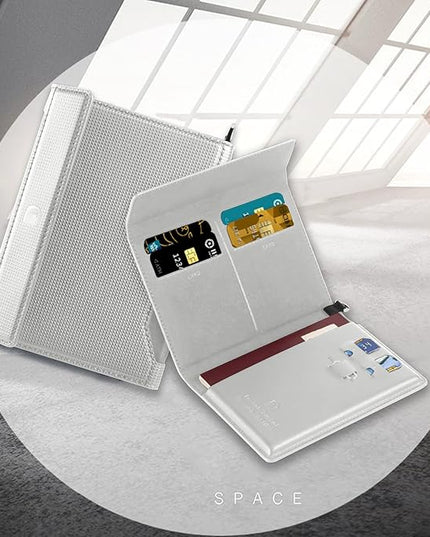 Passport Holder for Travel Essentials, RFID Blocking PU Leather Passport Wallet Cover Card holder Case Passport Book Holders for Women and Men, Grey