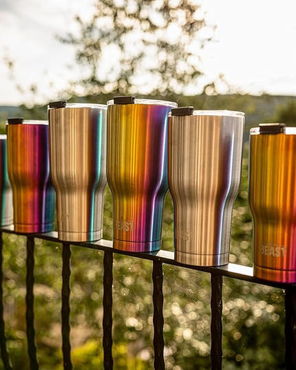 Beast 40 oz Tumbler Stainless Steel Vacuum Insulated Coffee Ice Cup Double Wall Travel Flask (Rainbow)