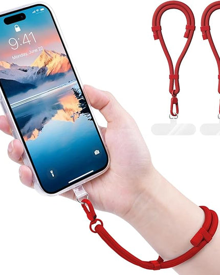 Phone Wrist Strap with 2 Phone Tether Tab, 2 Pack Adjustable Anti-Theft Cell Phone Lanyard for Travel & Outdoors