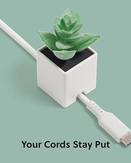U Brands Adhesive Faux Succulent Cord Organizers, Set of 3, Kitchen Gadgets Cable Management, Office Desk Accessories, Office Supplies, Assorted Colors