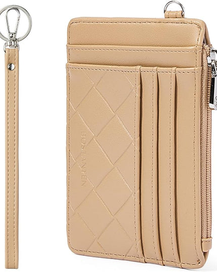 BOSTANTEN Small Wallet For Women RFID Leather Credit Card Holder Slim Wristlet Keychain Wallet With Zipper Pocket