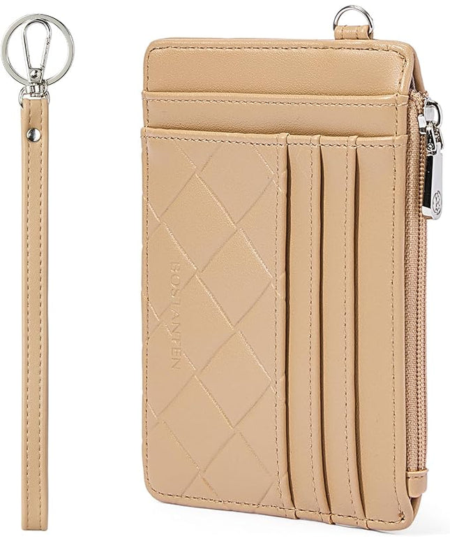 BOSTANTEN Small Wallet For Women RFID Leather Credit Card Holder Slim Wristlet Keychain Wallet With Zipper Pocket
