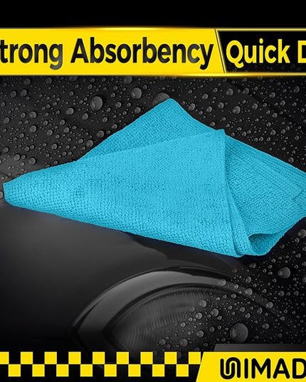 Microfiber Cleaning Cloth, 24 Pack Reusable Microfiber Towels for Cars Lint Free Cleaning Shop Towel Rags for Home Kitchen Automotive Bar Mechanic Restaurant Garage, 11"x 12", Multicolor