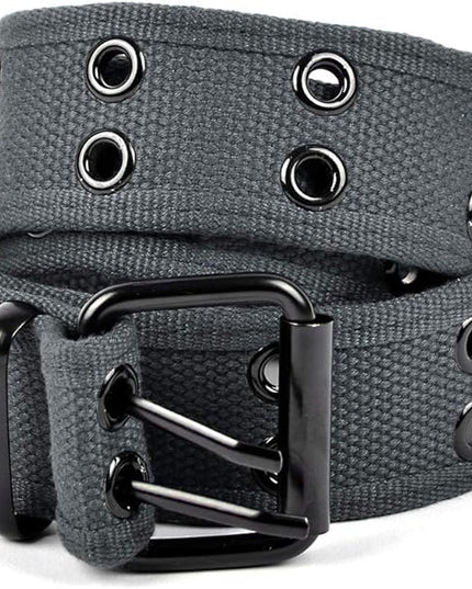 Boxed Gifts Parquet Casual Canvas Belt - Double Hole, Double Grommets for Men & Women