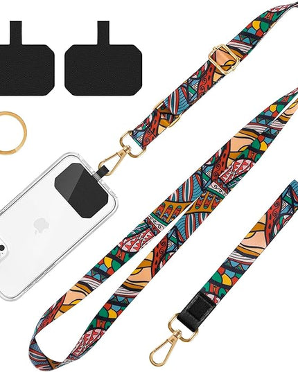 Phone Lanyards, Wrist Lanyards for Keys, Adjustable Shoulder Neck Strap,Universal Crossbody Cell Phone Lanyard for iPhone Case ID Badges,Card Holder, Car Key, and Most Smartphones (Colorful)
