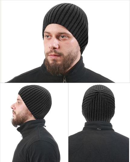 choshion Wool Knit Fisherman Beanie Hat for Men Women,Cuffless Warm Short Cuff Beanies Toboggan Ski Hats Winter Skull Cap