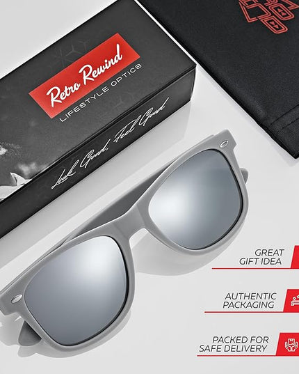Retro Rewind Polarized Sunglasses for Men and Women - UV Protection Classic Sun Glasses