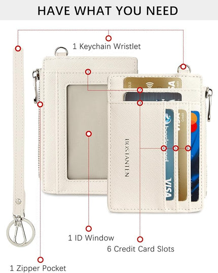 BOSTANTEN Small Wallet For Women RFID Leather Credit Card Holder Slim Wristlet Keychain Wallet With Zipper Pocket
