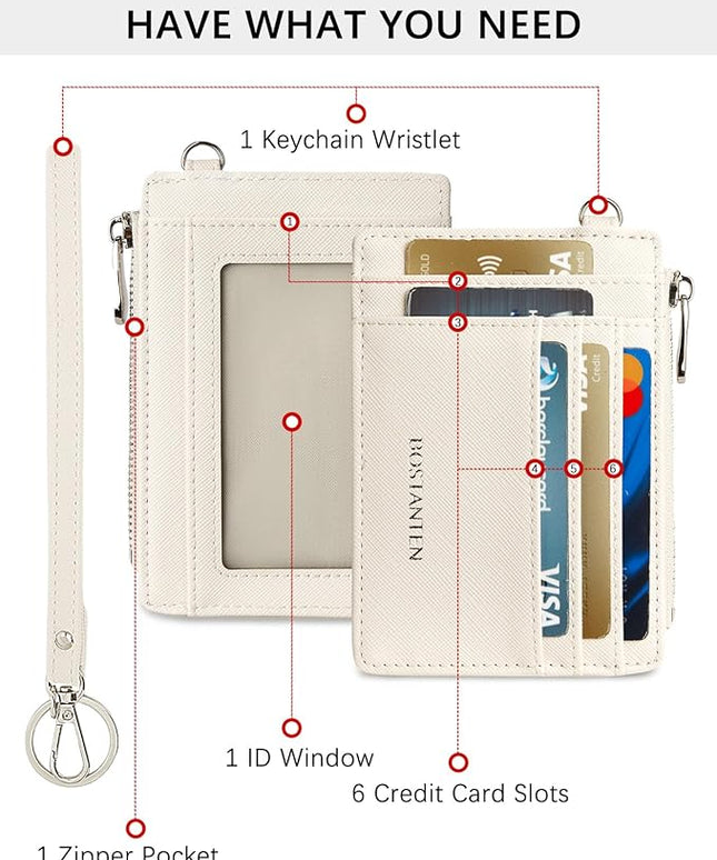 BOSTANTEN Small Wallet For Women RFID Leather Credit Card Holder Slim Wristlet Keychain Wallet With Zipper Pocket