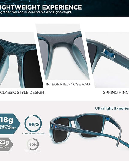 KALIYADI Polarized Sunglasses for Men, Lightweight Sun Glasses with UV Protection for Driving Fishing Golf