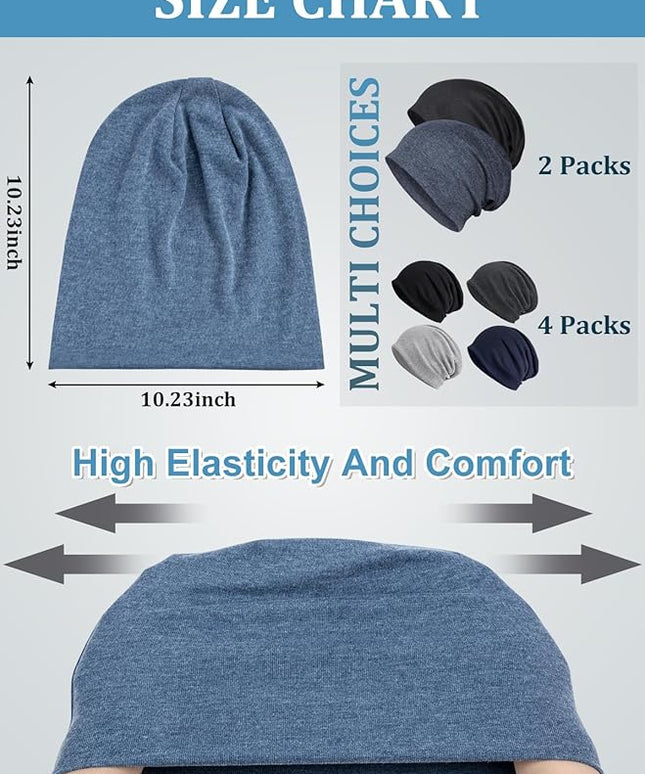 Senker Fashion Slouchy Beanie Hats for Women Men, Chemo Headwear Cotton Beanies Soft Lightweight Chemo Skull Cap Elastic