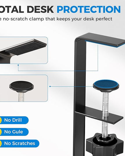 [Upgraded] Extra Large Under Desk Cable Management, Cinati 25" Wire Organizers No Drill, Cable Tray with Clamp for Wire Management, Cord Organization Box for Office, Home - No Damage to Desk(Black)
