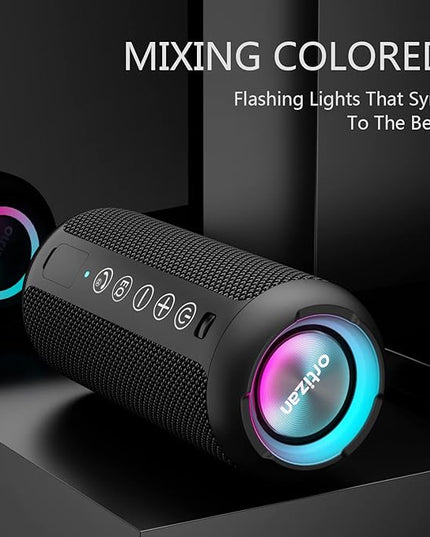Ortizan Portable Bluetooth Speaker: IPX7 Waterproof, Wireless, Big Sound, Deep Bass, Dual Pairing, 30H Playtime, Valentines Day Gifts for Him, Birthday Gifts for Men Women, Adult White Elephant Gifts