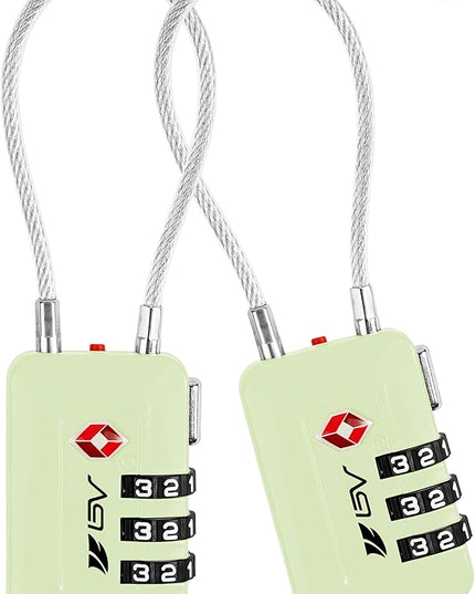 TSA Accepted Luggage Travel Lock, Set-Your-Own Combination Lock for School Gym Locker, Luggage Suitcase Baggage Locks, Filing Cabinets, Toolbox, Case (Mint Green, 2 Pack)