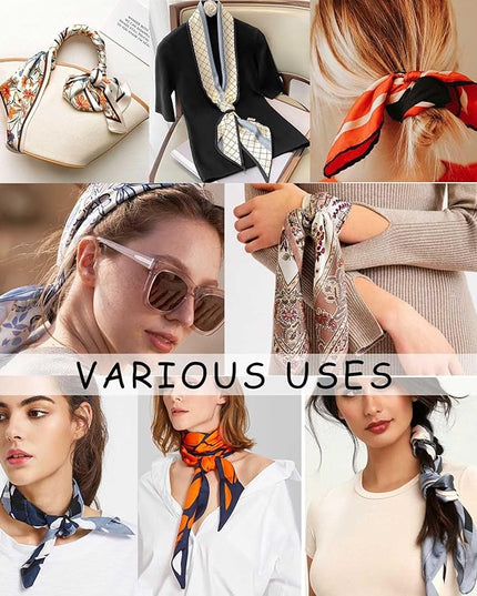Dailyacc Hair Scarf for Women Fashion Silky Satin Headscarf Wrap Breathable Lightweight Neck Scarves For Handbag