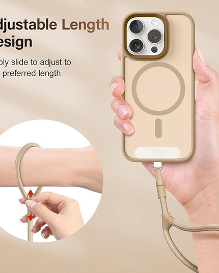 Dadanism Phone Wrist Strap, Universal Adjustable Hand Wrist Strap Lanyard for iPhone 17 and Most Smartphones, Multifunctional Patch Lanyard with Phone Tether Tab for Women and Men, Camel
