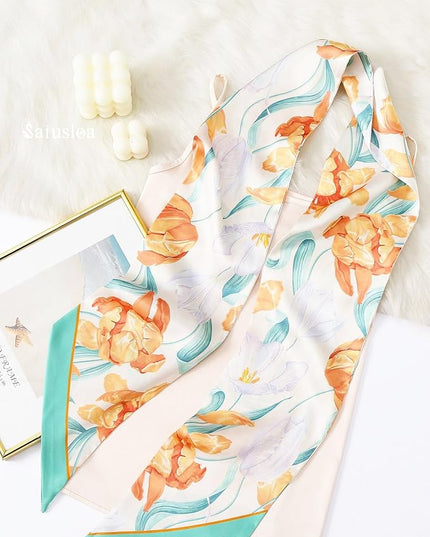 Purse Scarf For Handbags Head Scarves For Women's Hair Bags Scarfs Long Skinny Scarves Fashion Silky