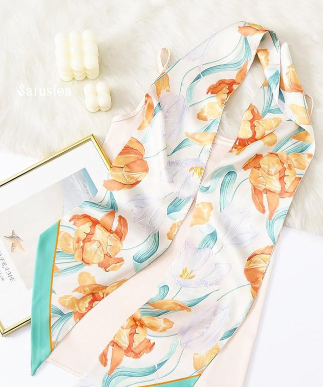 Purse Scarf For Handbags Head Scarves For Women's Hair Bags Scarfs Long Skinny Scarves Fashion Silky