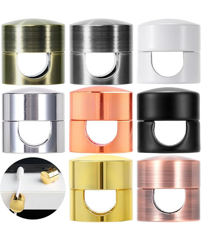 8 Sets Charger Holders for Cords, 8 Colors Adjustable Cable Anchor Holders, Adhesive Metal Cord Clips, Cable Management Wire Organizers for Desk, Office, Nightstand